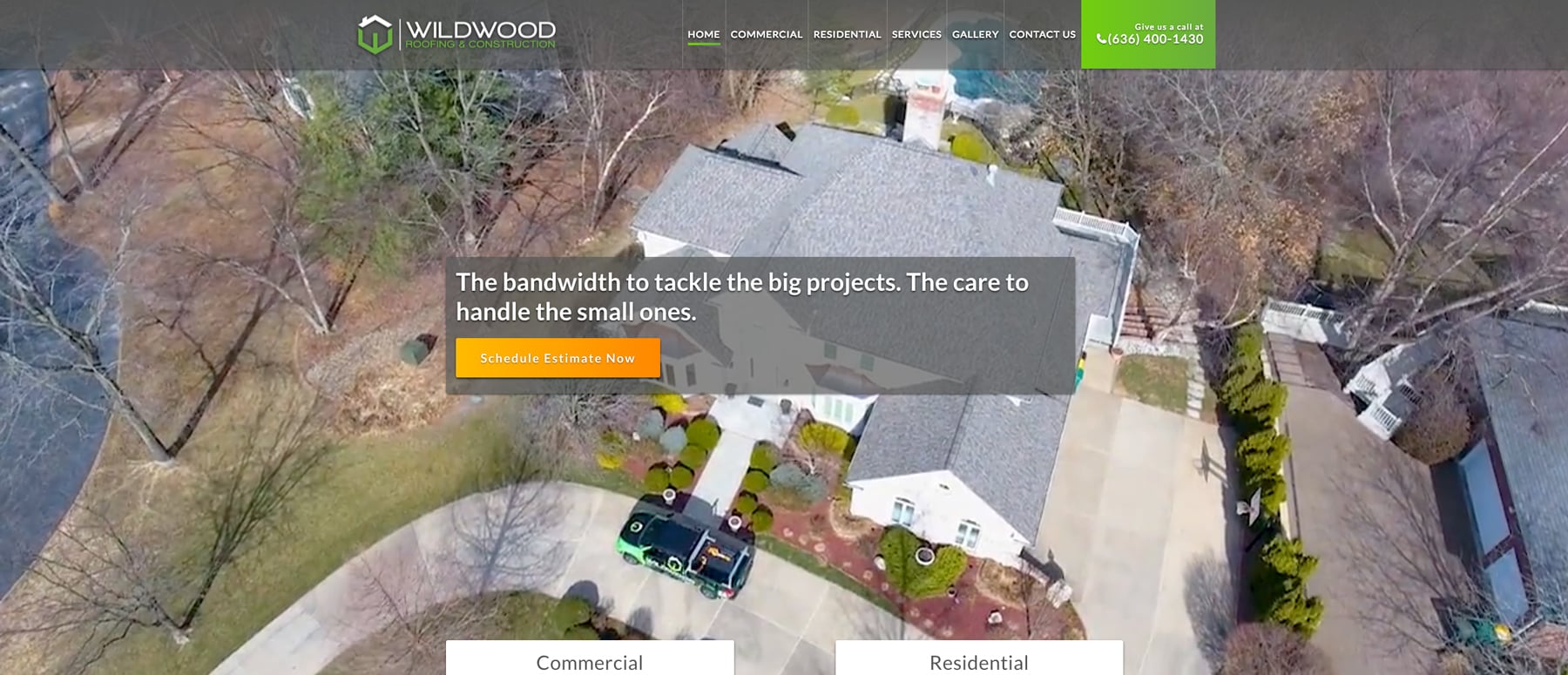 Wildwood Roofing homepage