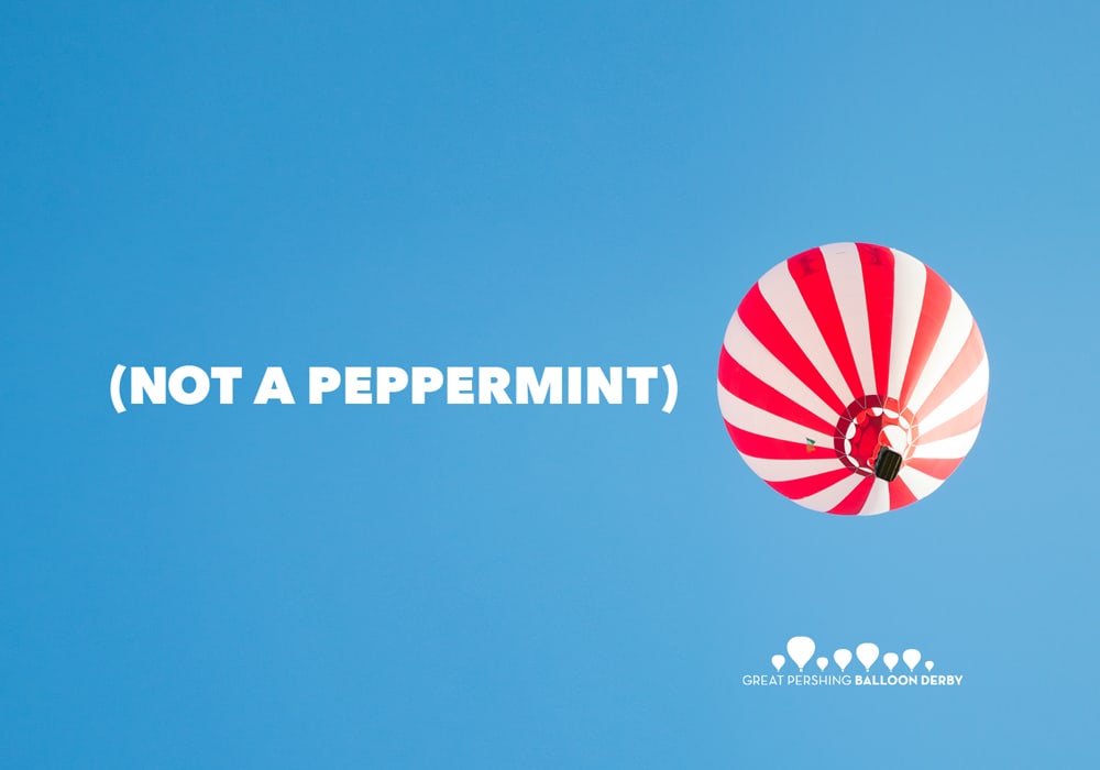 Hot Air Balloon Postcard - Not a Peppermint