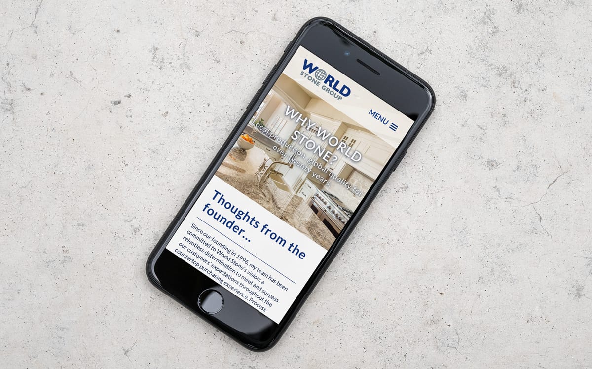 World Stone Group mobile homepage