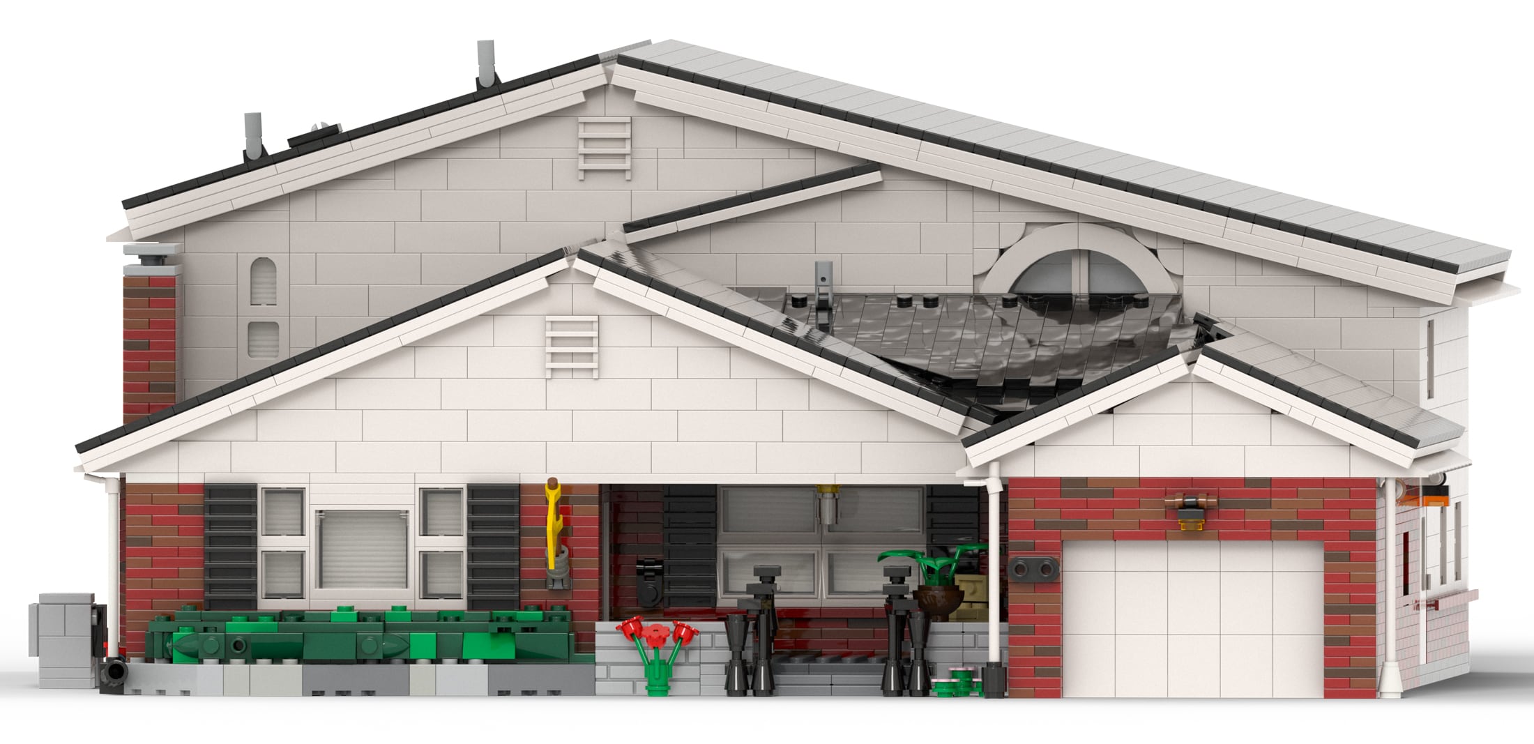 Rendering of a house made of LEGO
